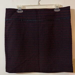 LOFT Black and Red Pencil  tweed Skirt
